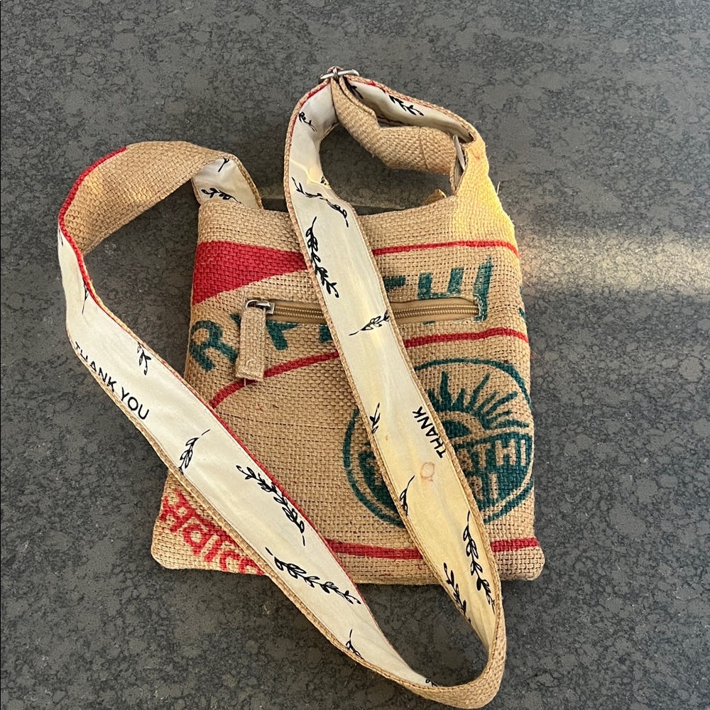 Eco-Friendly Burlap Crossbody Bag